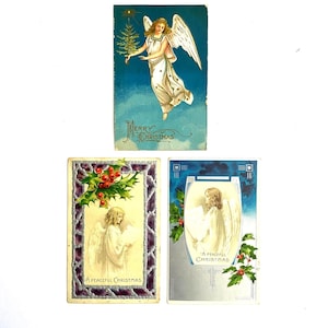 Vintage Embossed Angel Postcards - 1907 Set of 3