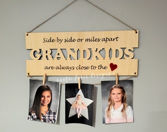 Grandparent Photo Display Board - Grandchildren Picture Display - Side by side - Gifts For Grandparents - From Grandkids - Grandchildren