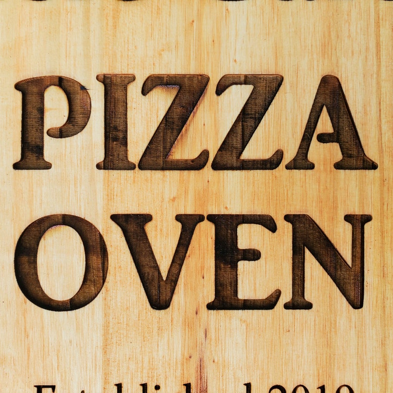 Pizza Oven Sign Engraved Personalized Pizzeria Custom Etsy