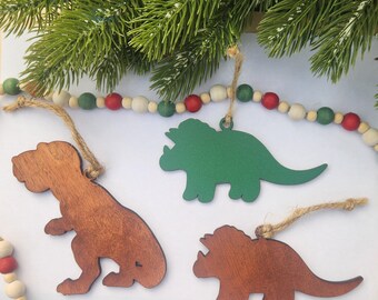 Dinosaur Christmas Ornament - Triceratops - T-rex - Tyrannosaurus Rex - Children's Ornaments - Gifts For Kids - Crafters