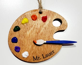 Paint Palette Ornament - Art Teacher Gift - Gifts for Artists - Christmas Ornaments - Personalized Gifts - School Gifts From Students