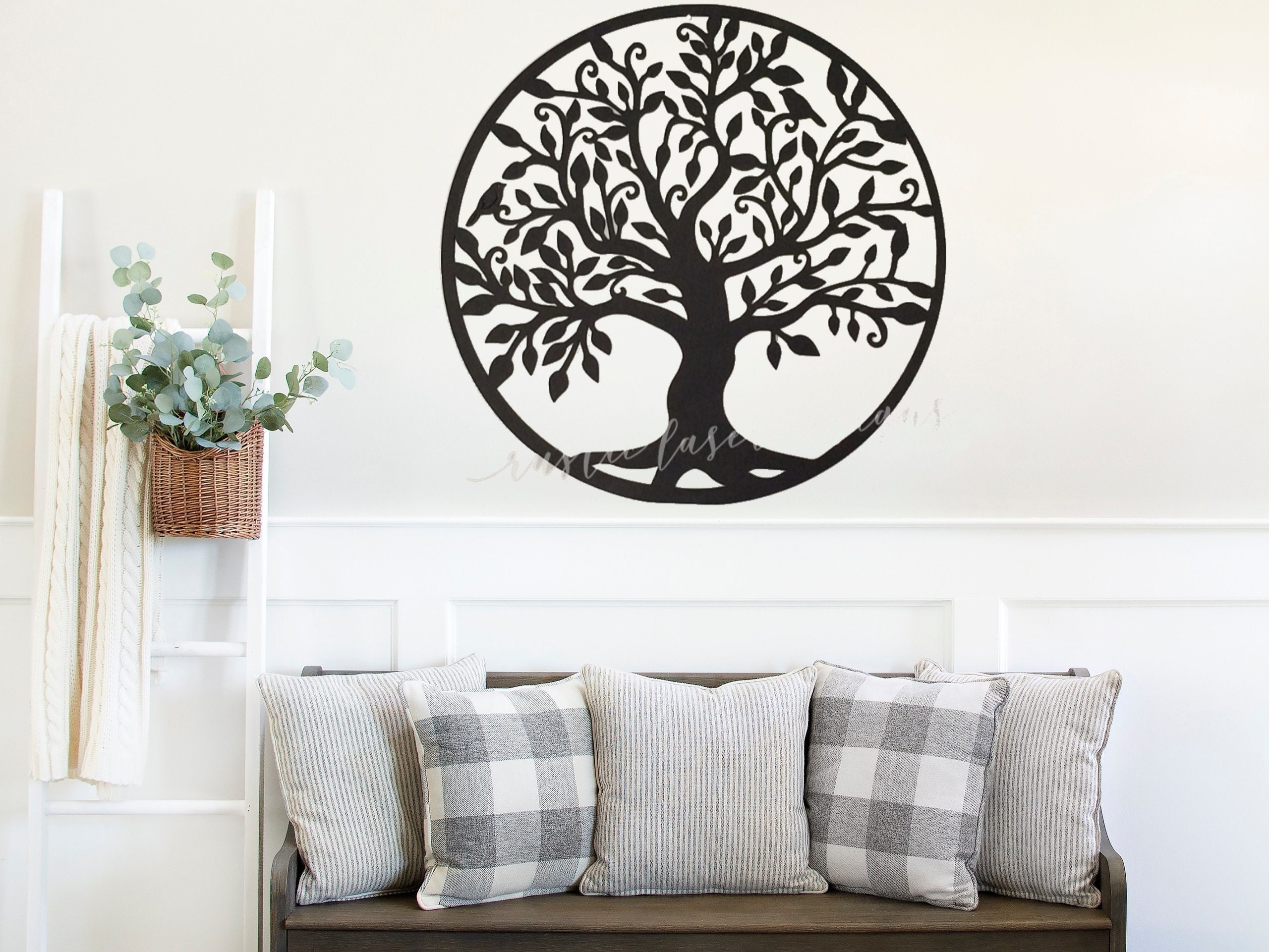 Tree of Life Solid Wooden Cutout Wood Wall Art Tree Etsy