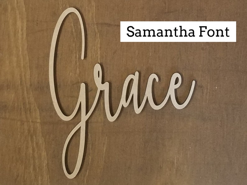 Custom Script Name Cutout Etsy