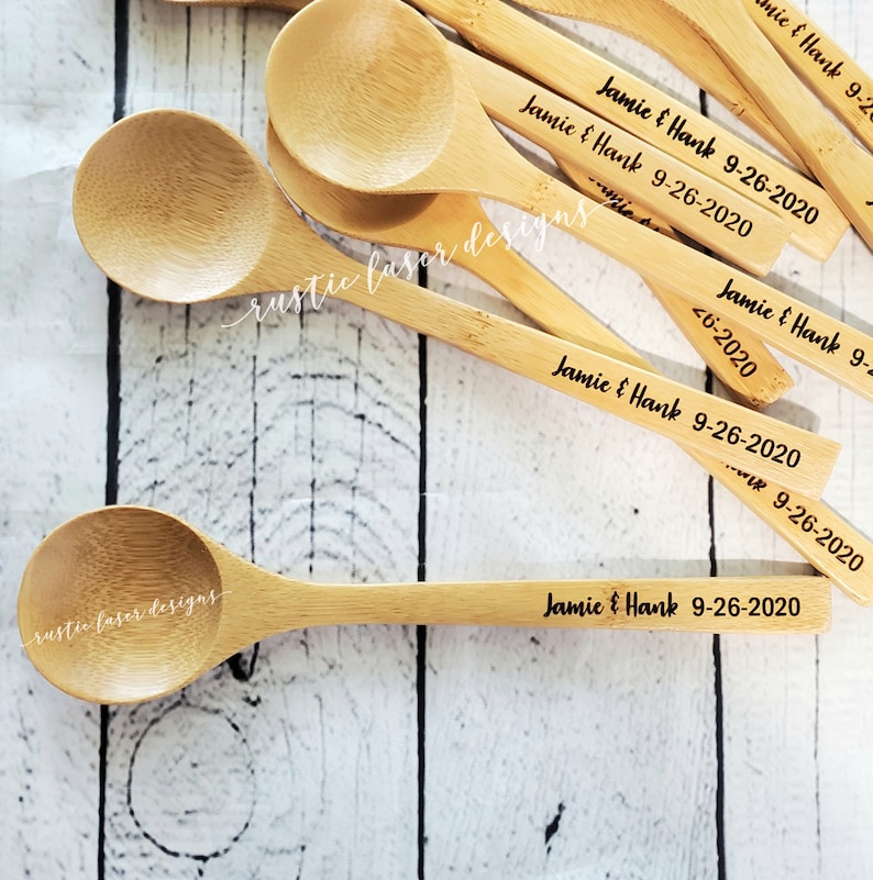 Bridal Shower Favors Small Wooden Spoons Mini Engraved Etsy