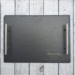 Slate Serving Tray - Personalized Serving Tray - Cheese Board - Slate Board - Wedding Gift - Housewarming Gift, Engraved Serving Tray