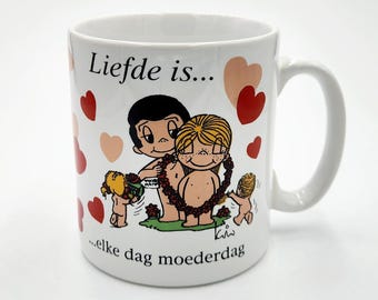 Love is... By Kim Norwegian mug, coffee mugs, circa 1986, best medicine
