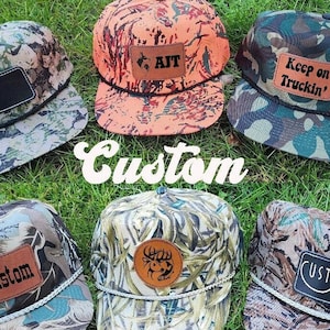Custom Personalized Patch Rope Camouflage Camo  Snapback  Hat Cap Nature Hunting Fishing