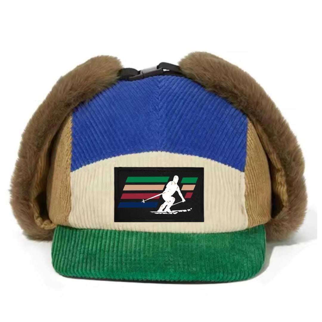 Corduroy Ski Skiing Trapper Ear Flap Hat Cap Snowboard Bomber - Etsy