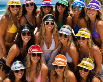 Custom Text 39 Colors  Transparent Visor Cap Hat Jelly Plastic Poker Summer Personalized Music Festival Bachelorette Party Bridal