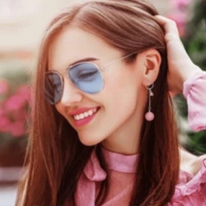 Color Tinted Lens Sunglasses 80&#39;s 90&#39;s Retro Festival Music Aviator Round