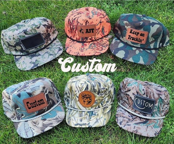 Custom Personalized Patch Rope Camouflage Camo Snapback Hat Cap
