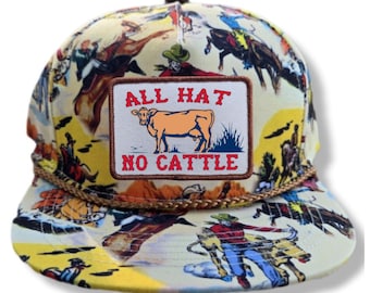 All Hat No Cattle Toddler Western Rodeo Hat Cap Kids Snapback Cowboy