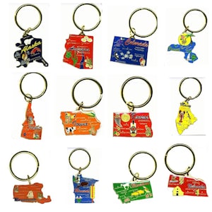Vintage State Enamel Keychain  Keys Keyring