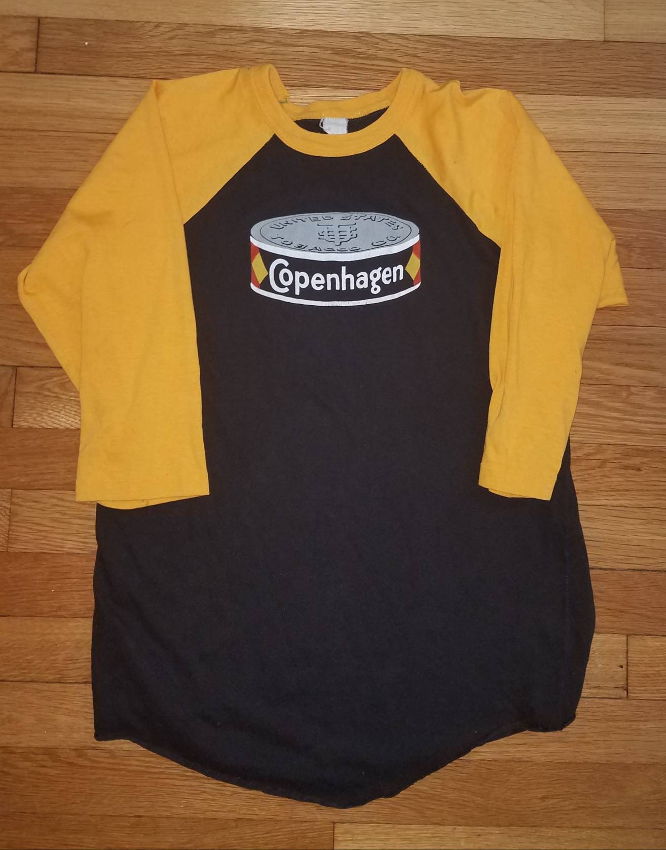 Vintage Copenhagen It Satisfies 3/4 Sleeve Jersey Ragaln T Shirt Chewing  Tobacco