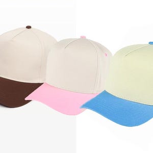 Canvas Classic Frame Natural Cream Two Tone Blank Snapback  Hat Cap