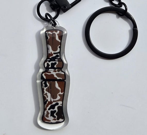Duck Call Acrylic  Keychain  Keys Keyring Waterfo… - image 1