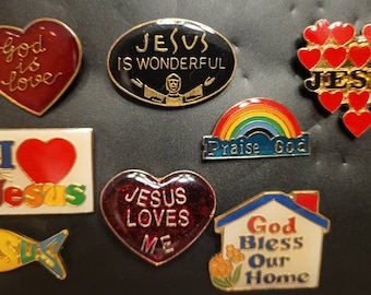 God Jezus Liefde Emaille Pin Broche Hoed Vest Kerk Religie Bidden