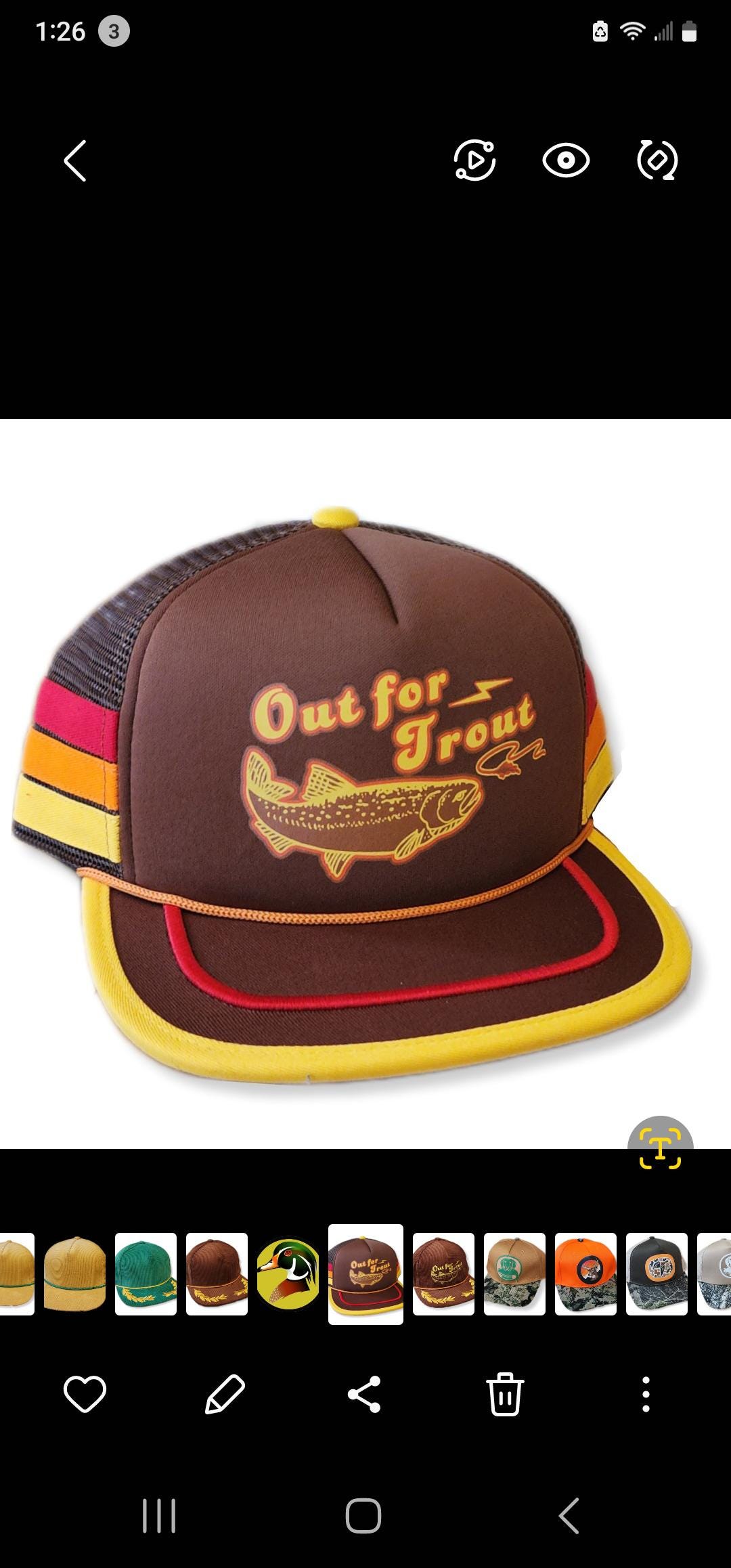 Out for Trout Fly Fishing Stripe Snapback Trucker Hat Cap