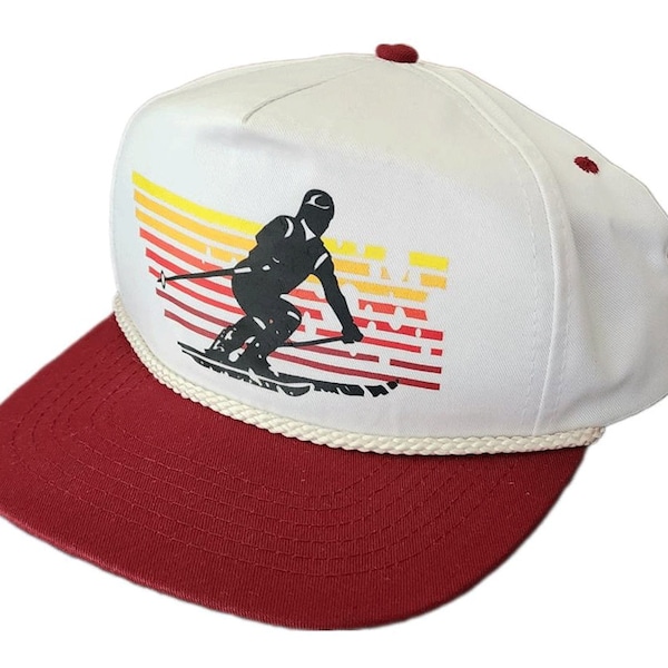 Custom Retro Ski Skiing Rope Snapback  Hat Cap 90's Resort