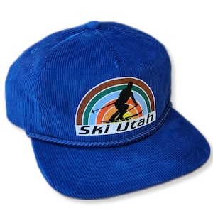 Corduroy Ski Resort Snapback  Trucker Hat Cap Utah Mammoth Telluride Taos Skiing Snowboard  Rope