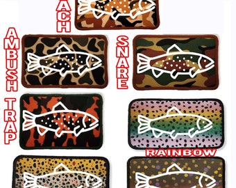 Trout Skin Camouflage Patch Camo  Hat Jacket Fly Fishing Rainbow Brown