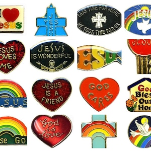 God Jesus Love Enamel Pin Brooch Hat Vest Church Religion Pray