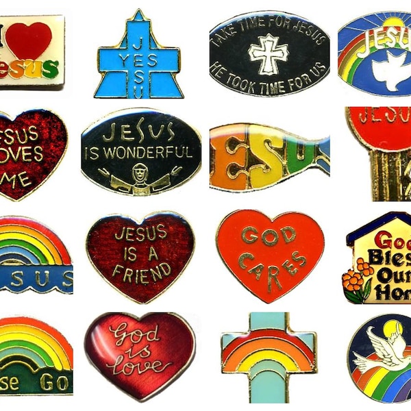 Dios Jesús Amor Pin Esmalte Broche Sombrero Chaleco Iglesia Religión Orar