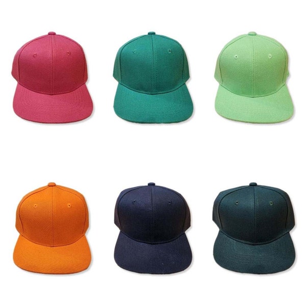 38 Color Choices 3-24 Months 6 Panel Hat Cap Infant Girls Boys Adjustable Snapback Blanks