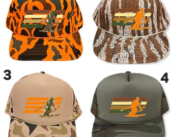 Custom Retro Ski Skiing Winter Foam Snapback  Hat Cap Rope
