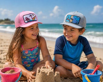 Gorra de camionero de verano con parche personalizado para bebés y niños pequeños, ajustable y con cierre a presión.