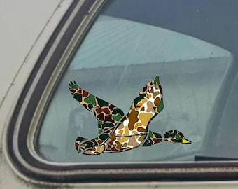 Camo Flying Mallard Duck Sticker Window Bumper Hunting Decal