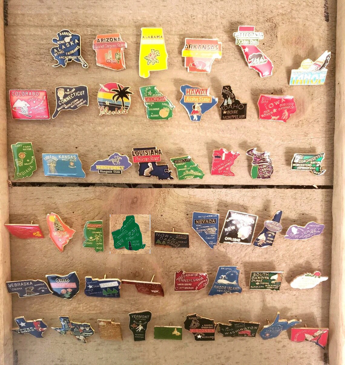 Vintage State Enamel Lapel Pin Pinback Hat Cap Pins