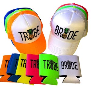 Bride Tribe Arrow Mesh Trucker Hat - Neon Snapback Cap For Bachelorette Party & Wedding Events