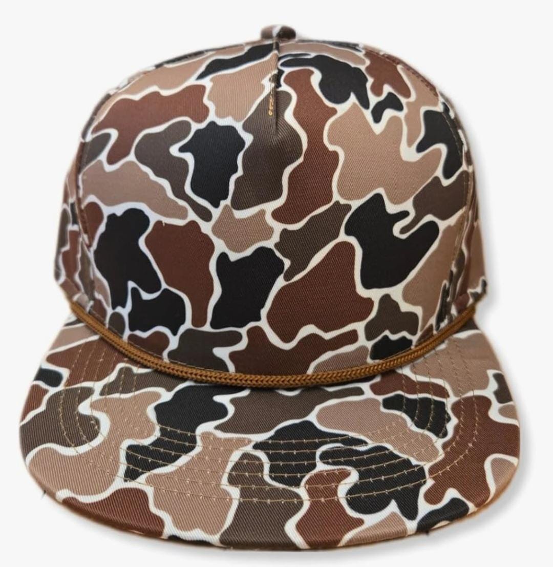 Lot 3 Casquettes Camouflage Snapback Homme, Vert/multicolore, Chasse Pêche, Ajustable, Occasion