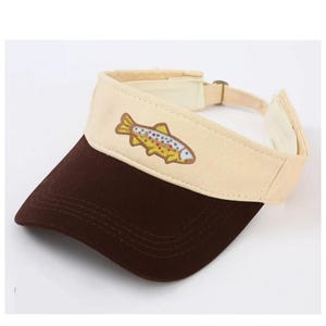 Trout Tow Tone Canvas   Visor Hat Cap  Fly Fishing  Summer