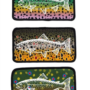 Trout Skin Camouflage Patch Camo  Hat Jacket Fly Fishing Rainbow Brown