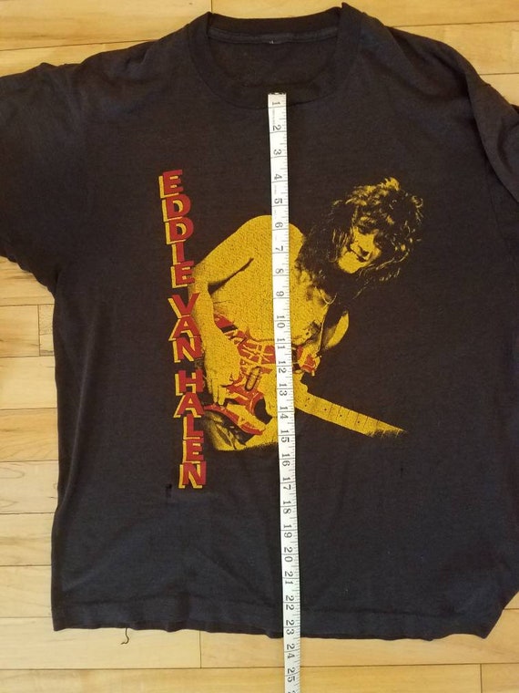 Vintage Eddie Van Halen T Shirt Paper Thin - image 7