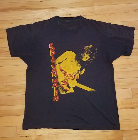 Vintage Eddie Van Halen T Shirt Paper Thin - image 1