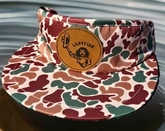 Toppa in pelle personalizzata mimetica, visiera mimetica per golf tour, cappello da caccia e pesca