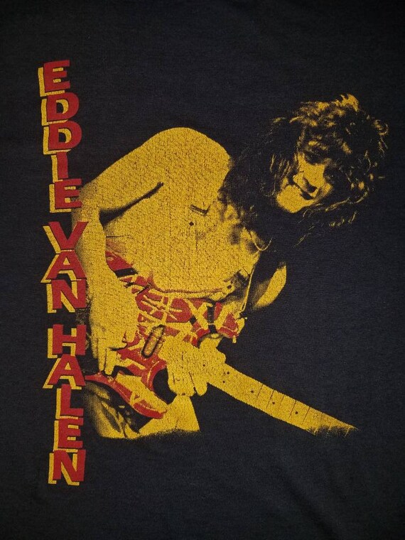 Vintage Eddie Van Halen T Shirt Paper Thin - image 3