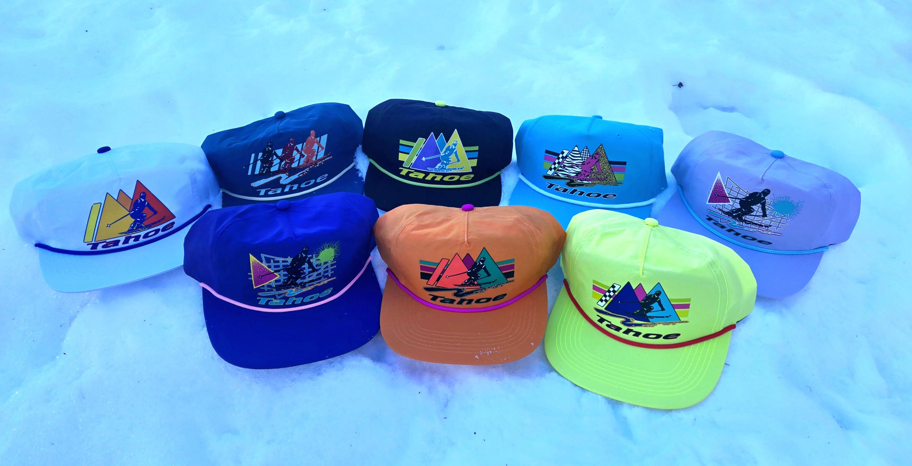 Custom Retro Ski Skiing Rope Slideback Hat Cap 90's 80's Snowboard
