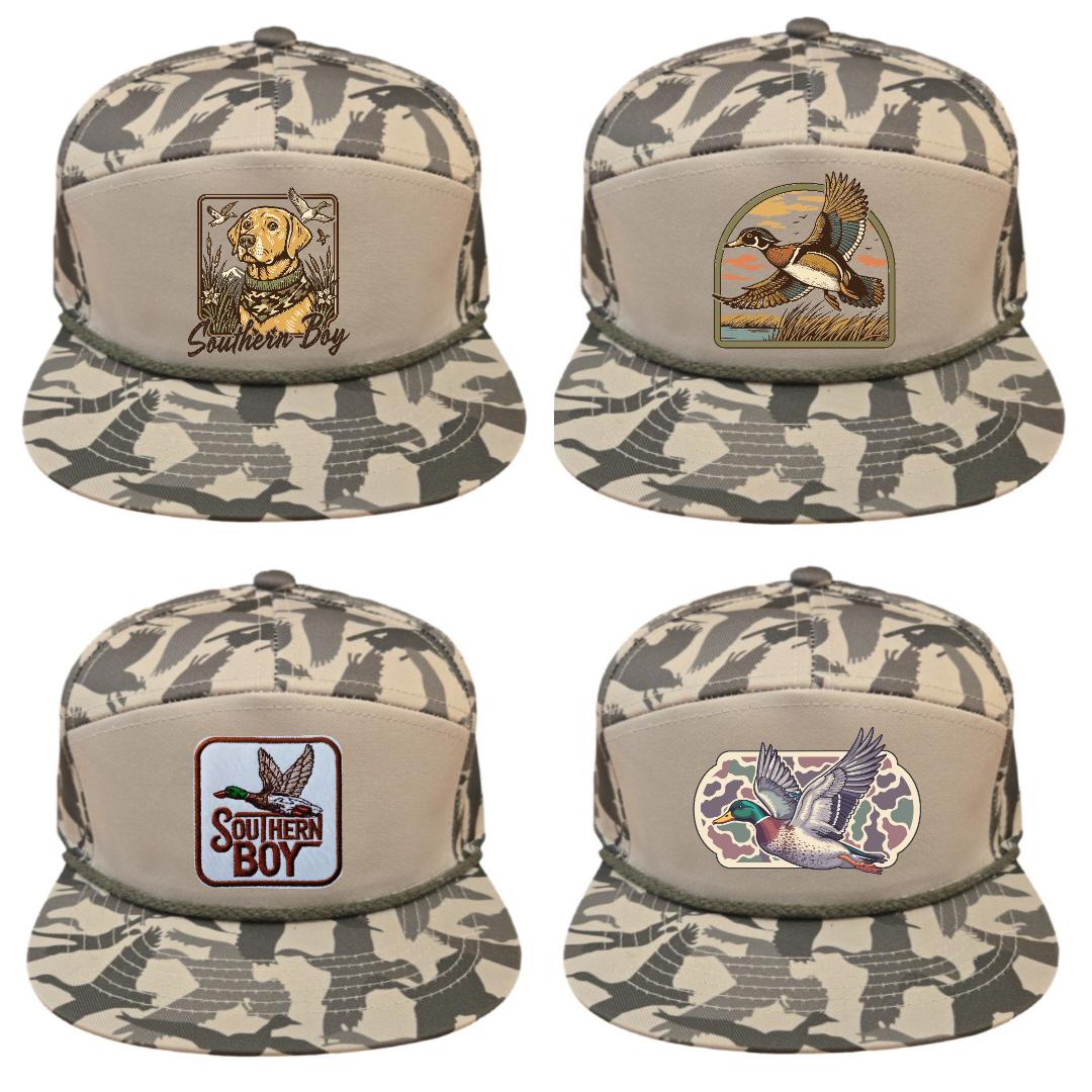 Kids 7 Panel Duck Camo Hat Cap Boys Adjustable Snapback Youth Toddler Boys