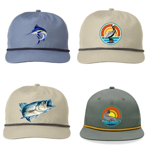 Fish Fishing  Rope Snapback  Hat Cap Offshore Trout Pike Bass
