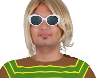 90&#39;s Grunge Rocker Wig and Sunglasses Halloween Costume y2k