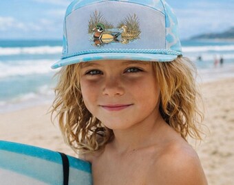 Kids 7 Panel Saltwater Camo Hat Cap Boys Adjustable Snapback Toddler Boys Duck Fishing