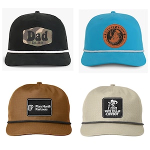 Gorra con cuerda personalizada, gorra con cierre a presión y parche