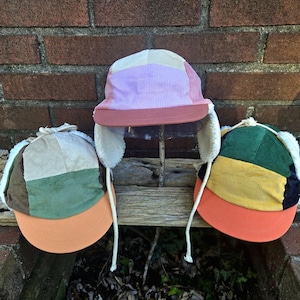 Toddler Trapper Sherpa Corduroy Hat Cap Kids Flapjack Ski