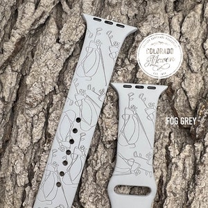 Golf Bag, Golf Silicone Watch Band Laser Engraved, Apple Watch Compatible 38/40/41mm, 42/44/45mm, Series 1,2,3,4,5,6,7,8,9,SE,SE2