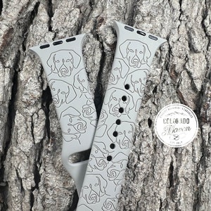 Lab, Labrador Watch Band Silicone Laser Engraved, Apple Watch Compatible 38/40/41mm, 42/44/45mm, Series 1,2,3,4,5,6,7,8,9,SE,SE2