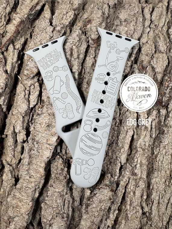 Physical Therapy Silicone Band Laser Engraved, Apple Watch Compatible 38/40/41mm, 42/44/45mm, Series 1,2,3,4,5,6,7,8,9,SE,SE2